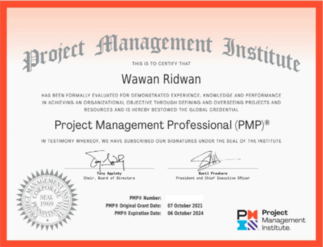 PMP certificate pass on first attempt Wawan
